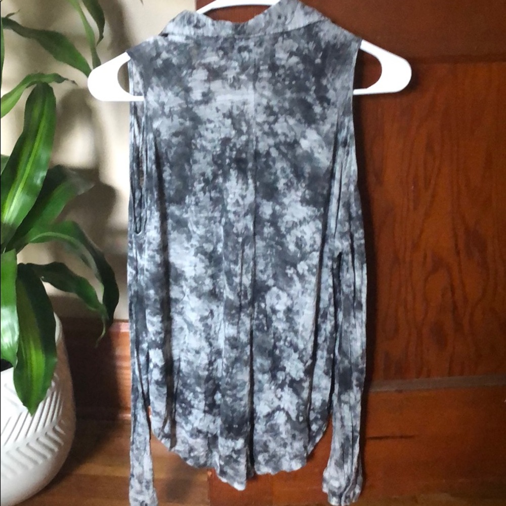 Cold Shoulder Button Down Long Sleeve Top - image 6